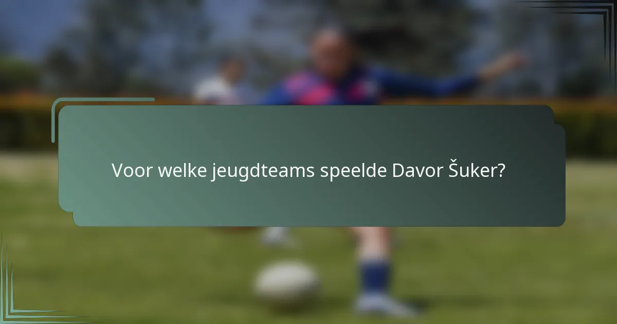 Voor welke jeugdteams speelde Davor Šuker?