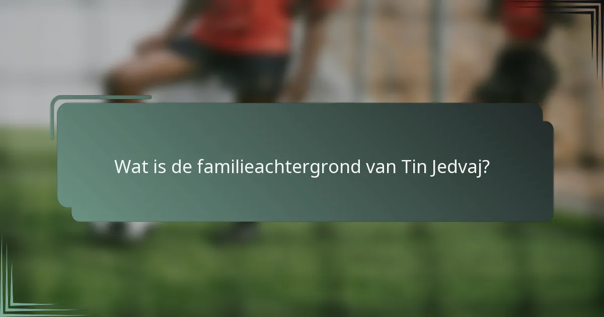 Wat is de familieachtergrond van Tin Jedvaj?