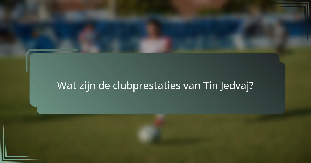 Wat zijn de clubprestaties van Tin Jedvaj?